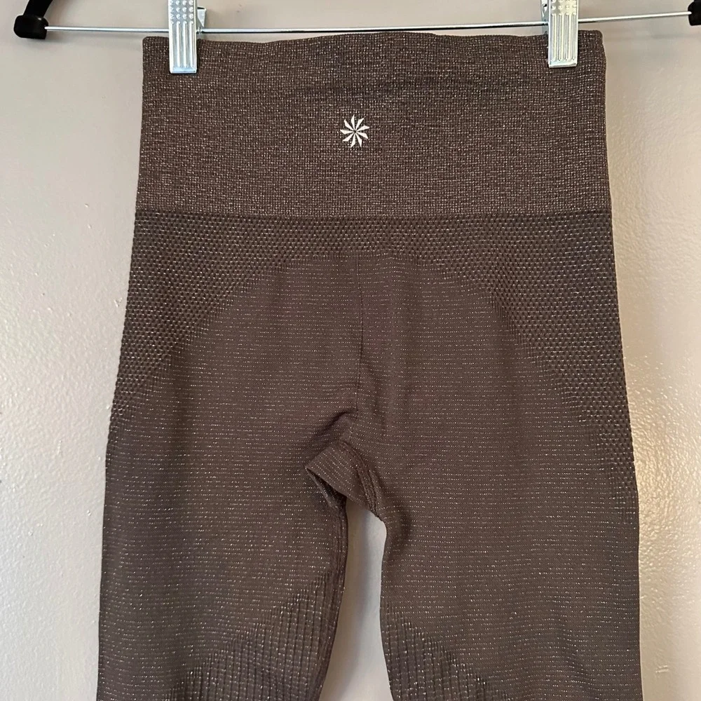 Athleta Seamless‎ High Waisted Leggings in Metallic Brown
